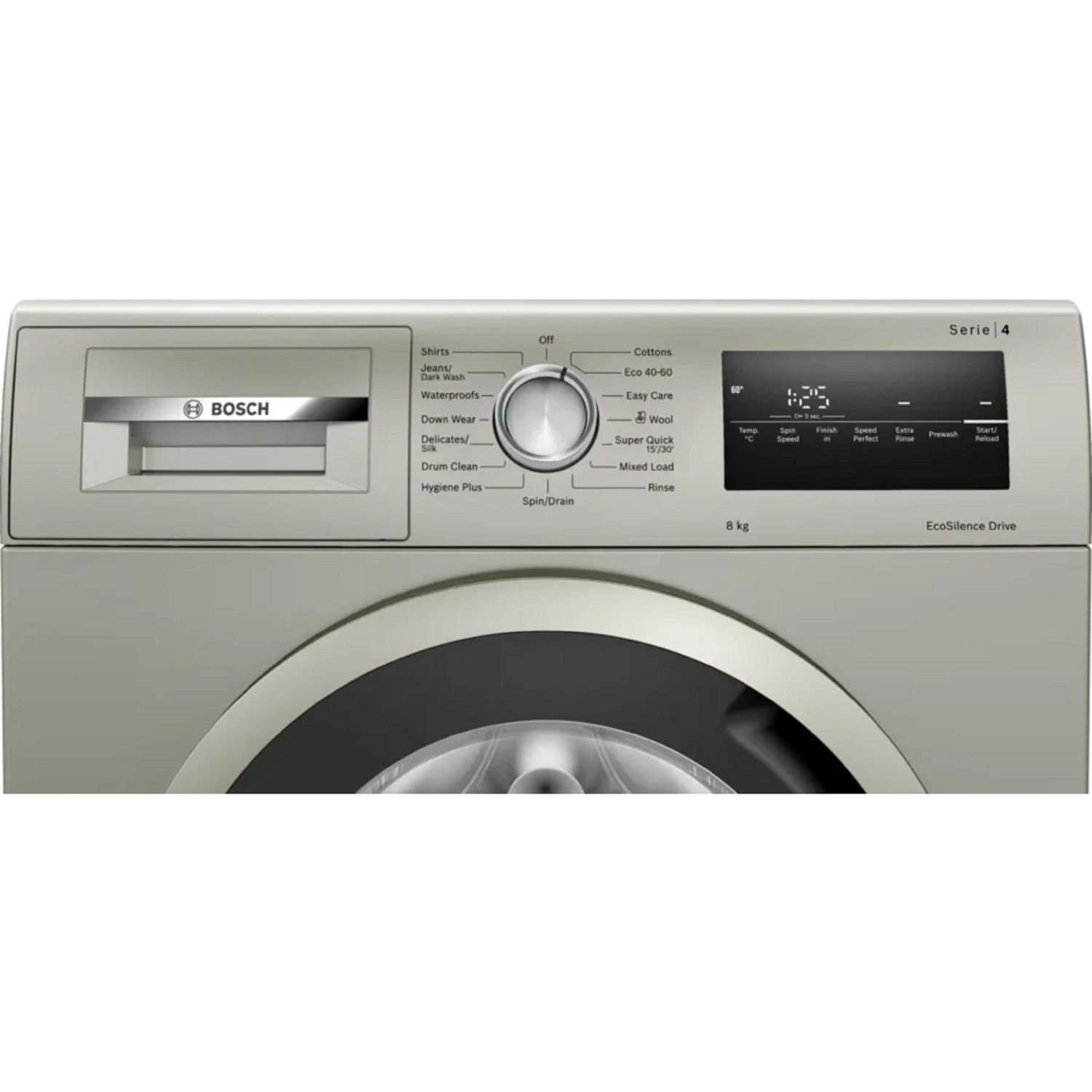 Bosch Series 4 Washing machine front loader 8 kg 1400 rpm Silver